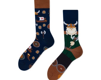 Viking socks from MANY MORNINGS, women's socks, men's socks, mismatched socks, colorful socks, gift for women, gift for men