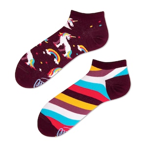 Calcetines bajos unicornio de MUCHAS MAÑANAS, calcetines de mujer, calcetines de hombre, calcetines desiguales, calcetines de colores, regalo para mujeres, regalo para hombres