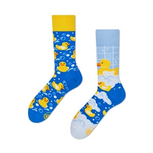 Duck socks from MANY MORNINGS, women&#39;s socks, men&#39;s socks, mismatched socks, colorful socks, gift for women, gift for men