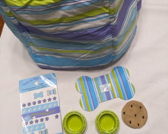 American Girl Accessories for COCONUT Doghouse, CHARIOT, Food Mat, Dishes, Headband, and Decals