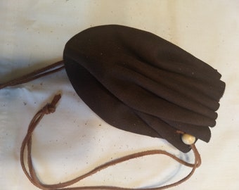 Dark Brown 12" Soft Suede Leather Pouch, Tobacco, Dice, Marbles, Jewelry, Tinder, Recreation, Jewelry, Stones, Whatever FREE Shipping