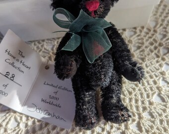 Deb Canham KEVIN Collectible Mohair Fully Jointed Miniature Teddy Bear Have A Heart Collection 2001  Free Shipping