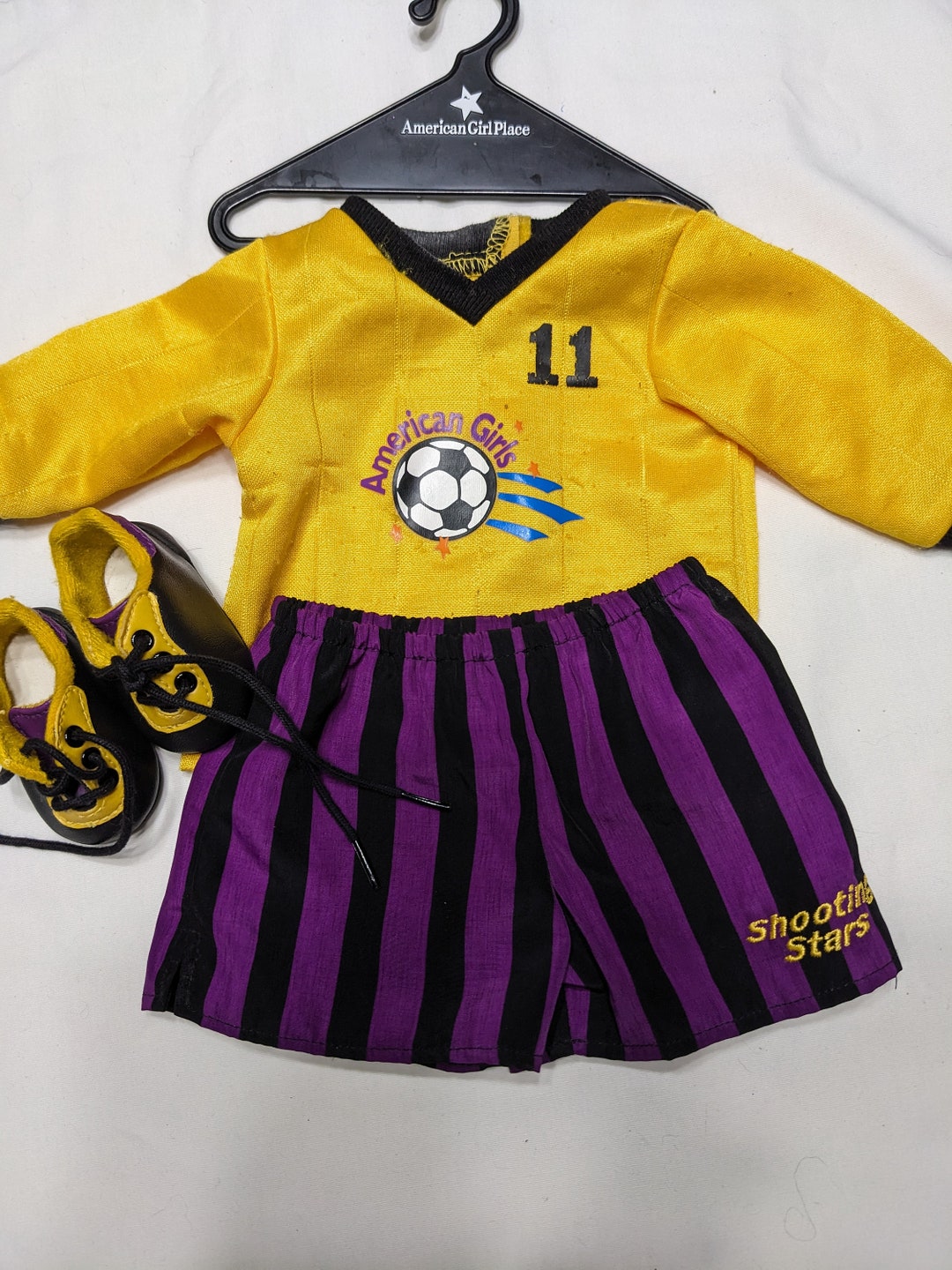 American Girl Soccer Outfit Girl of Today Yellow and Purple Etsy