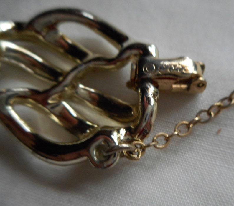 CORO Vintage Silver Tone Swirl Link Bracelet image 3