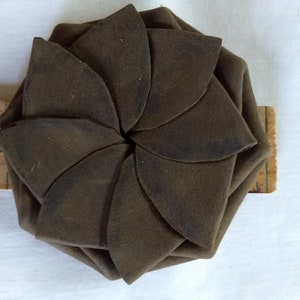 Khaki Brown Distressed Variegated Matte Handmade Pinwheel Coin Purse Genuine Leather Free Shipping