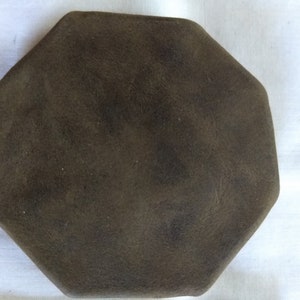 Khaki Brown Distressed Variegated Matte Handmade Pinwheel Coin Purse Genuine Leather Free Shipping image 2