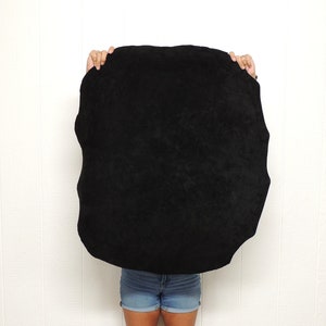 3-4 oz. BLACK Garment Suede Leather Hide for Native American SCA LARP Buckskin Crafts Bags Lining Taxidermy   5-7 Square Feet