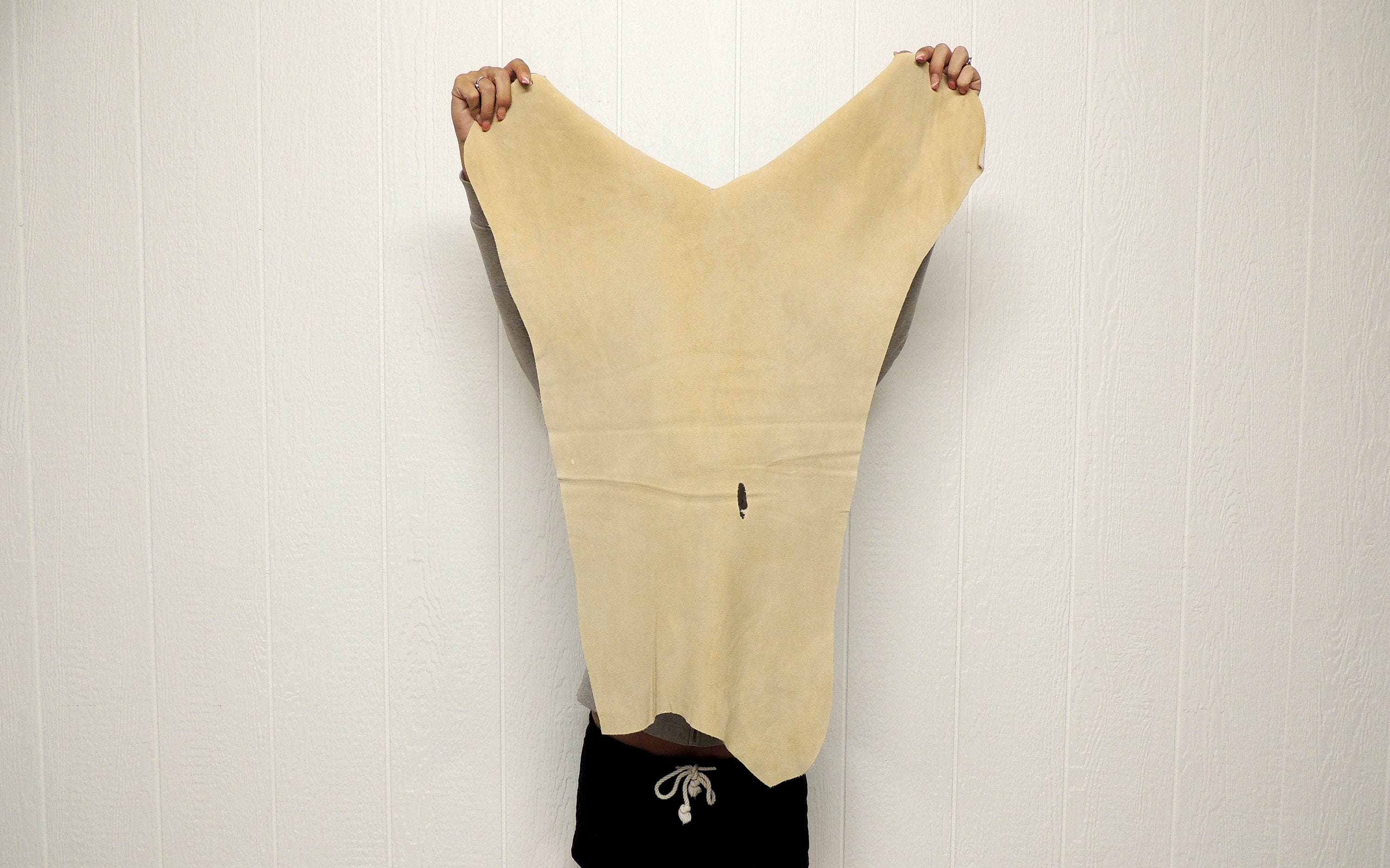 Braintanned Buckskin Overalls. 