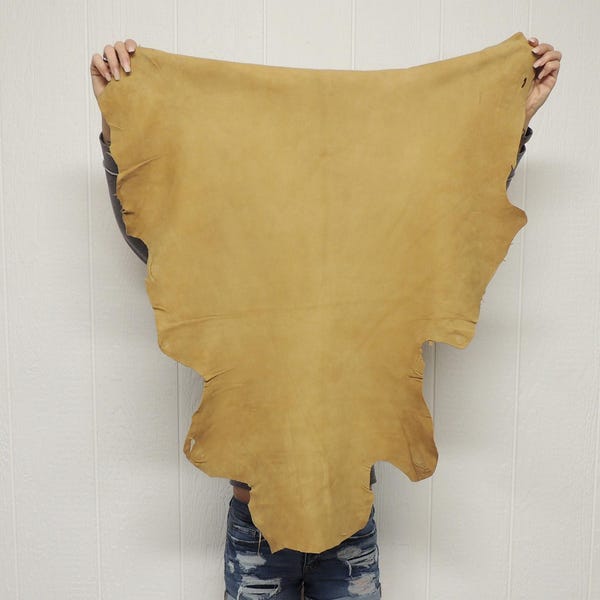 SMOKE Buckskin Leather Hide for Native American Crafts Pipe Bag Flute Bags Regalia Cosplay Costumes Leather Laces Moccasins SCA LARP Garb
