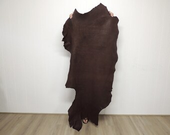 HEAVY 12-14 oz. CHOCOLATE BUFFALO Leather Hide for Native Craft Armor Strap Flint Knapping 2-15