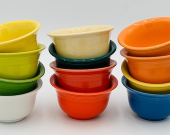 Fiesta Bouillon Bowl 7oz Lemongrass Sunflower Tangerine Shamrock Evergreen Persimmon Poppy Lapis Ivory White Dish Dip Ramekin