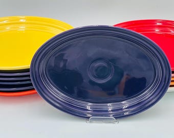 Fiesta 9” Small Platter Plate Oval Retired Current Colors Plum Tangerine Poppy Sunflower Rose Scarlet
