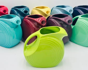 Fiesta 64 oz Large Disk Pitcher Retired Current Colors Turquoise Chartreuse Seamist Plum Tangerine Scarlet Periwinkle