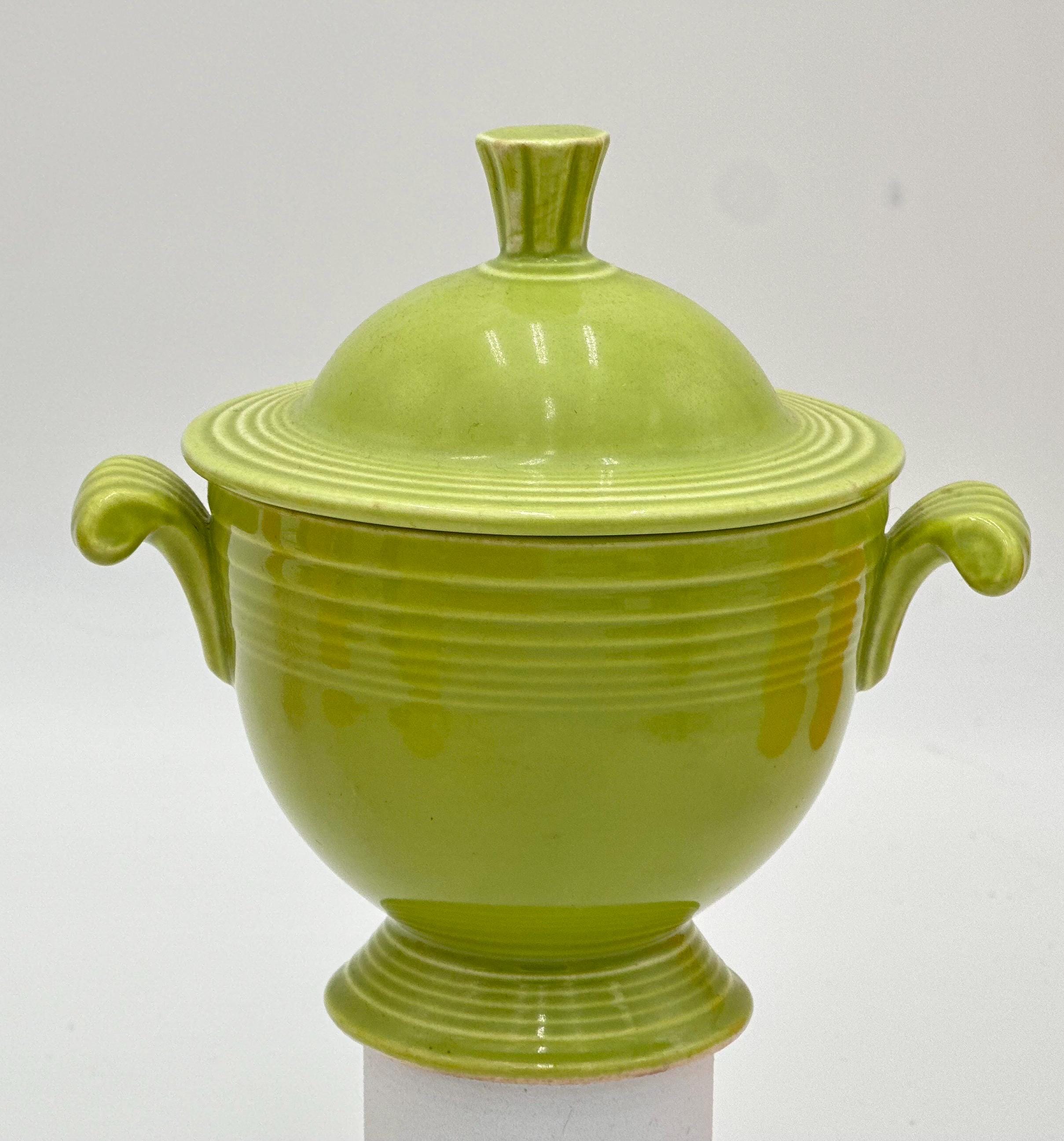 Vintage Chartreuse Fiestaware Bowl Vintage Fiesta Sugar Bowl Lid