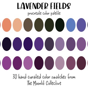 Lavender Fields Procreate Color Palette: 30 Colors (Digital Download)