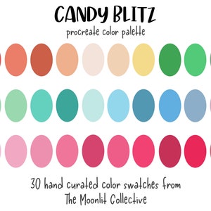 Candy Blitz Procreate Color Palette | 30 colors | Color Palette | Procreate | Instant Download | Digital Download