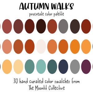 Autumn Walks Procreate Color Palette | 30 colors | Color Palette | Procreate | Instant Download | Digital Download