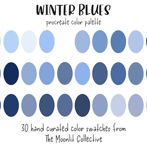Winter Blues Procreate Color Palette: 30 Colors (Digital Download)