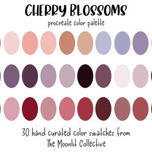 Cherry Blossom Procreate Color Palette: 30 Colors (Digital Download)