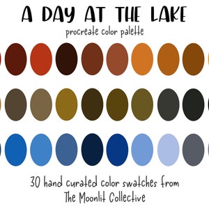 Lake Day Procreate Color Palette: 30 Colors (Digital Download)
