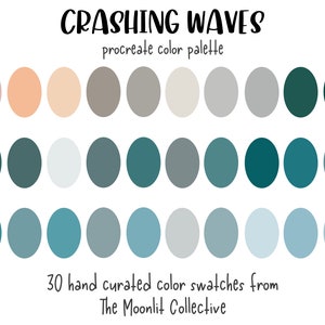 Crashing Waves Procreate Color Palette: 30 Colors (Digital Download)