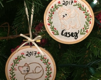 Embroidered Pet Ornament