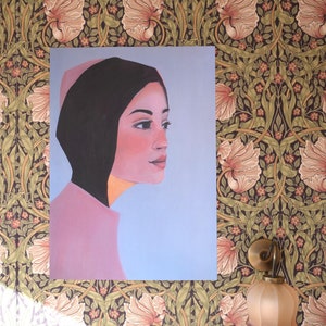 Wonder - Large Poster - Original Painting Portrait Women - Face Wall Art Decoration print Artwork Modern