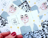 Small gift tags You Rock - Set of 5 - Cards lady Girl Woman - Stationary - white paper Blank birthday Gift present tiny cards
