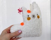 Please do not buy! HandmadePlush Plushie Llama Soft Children Christmas stocking stuffer Gift Felt Felted Door Hanger Playroom Stuffed animal