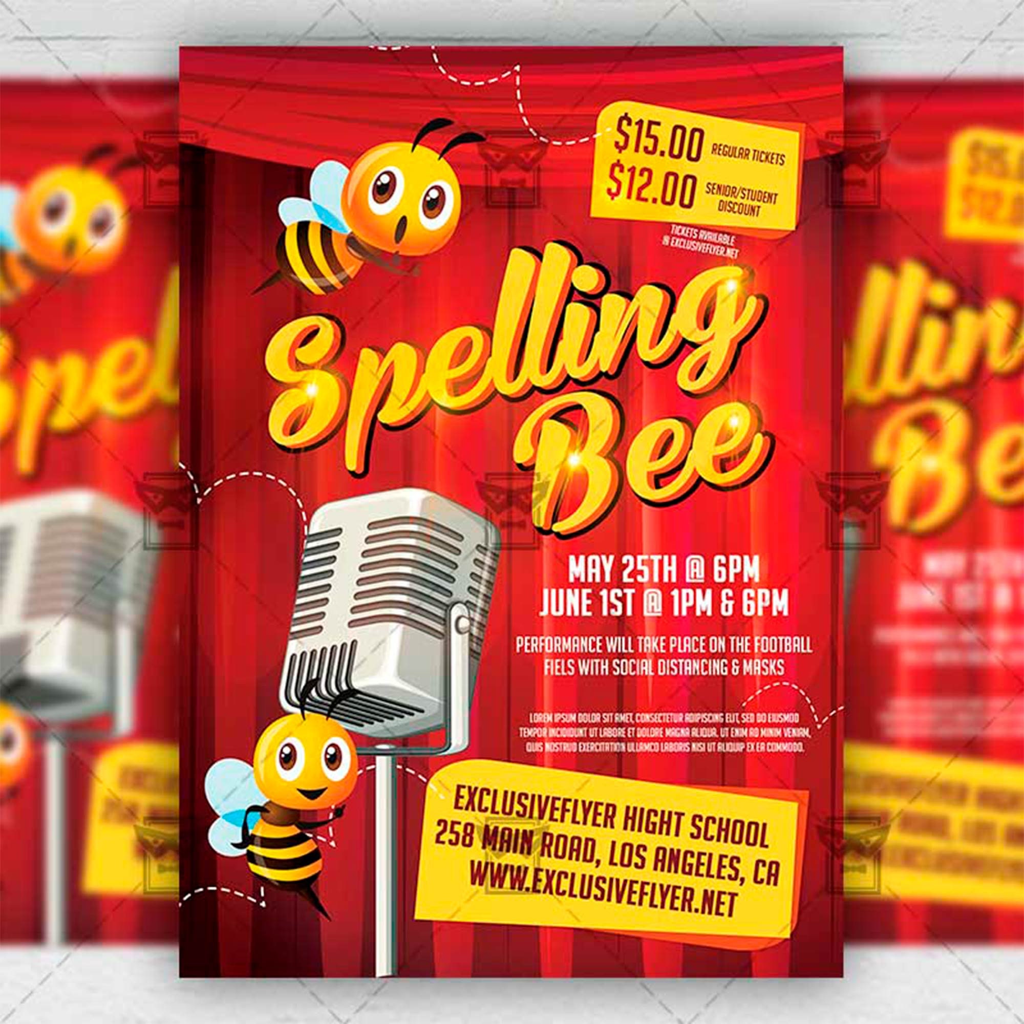 Spelling Bee A5 Flyer PSD Template - Etsy