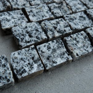 Natural Grey Granite Stone | Hand Cut Mosaic Pieces for DIY, Crafts & Design | 1 lb