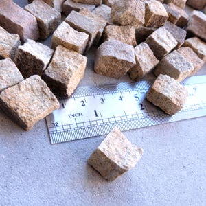 Natural Sandstone Mosaic Stone | Hand Cut Stone Tiles | Raw Stone for Mosaics, Crafts, Aquarium / Terrarium Design | 1 lb