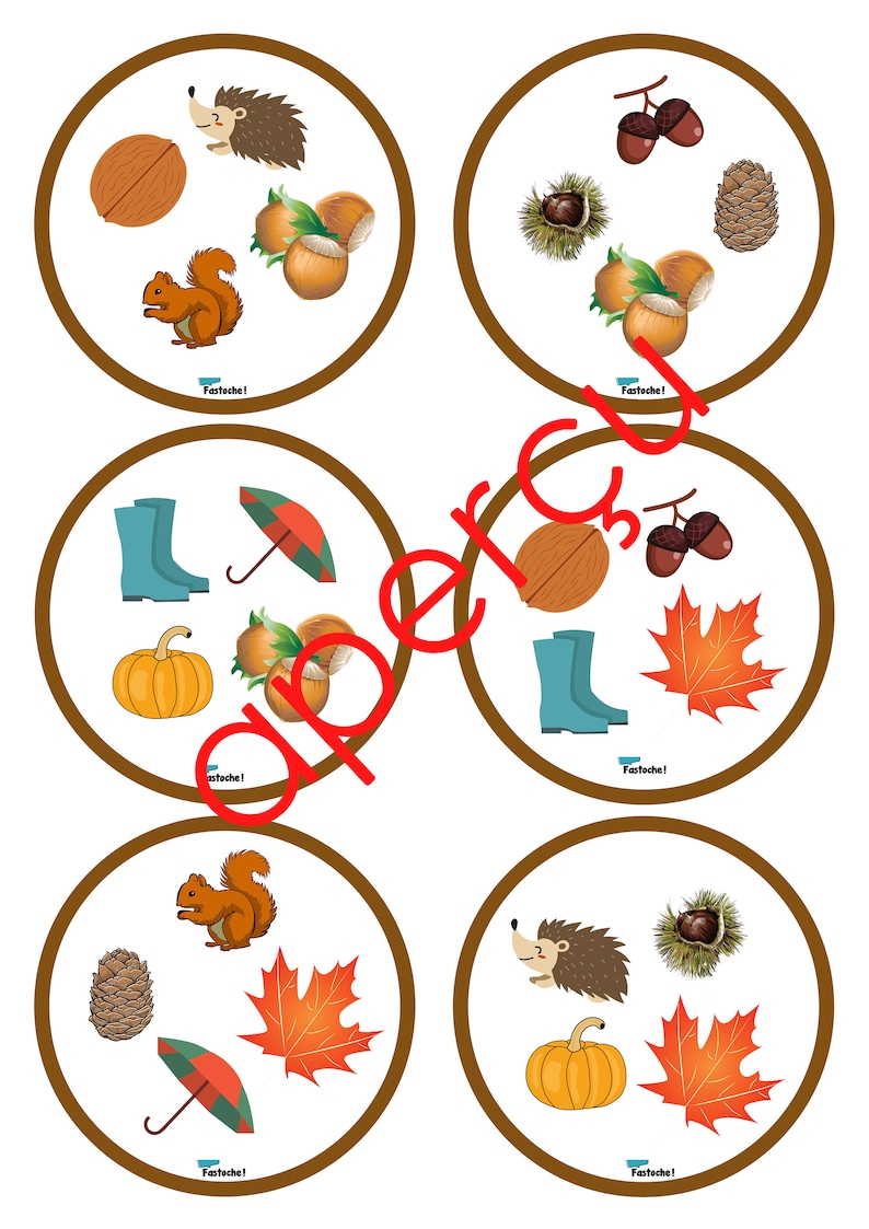 "dobble" Type Game on the Theme of Autumn - Etsy