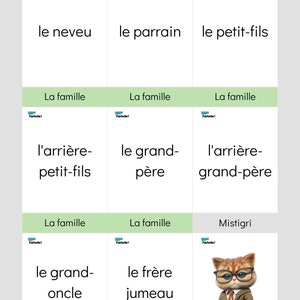 Jeu de Mistigri sur le thème de la famille
