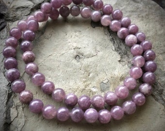 Lepidolite Necklace made with 8mm beads.