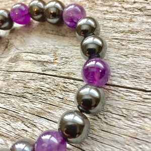 Magnetic Hematite and Amethyst Pain Relief Bracelet image 4