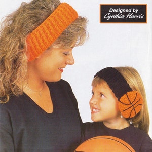 Crochet Headbands Earwarmer PATTERN,  Crochet Basketball Headwrap Ear Warmer Hair Accessories- INSTANT DOWNLOAD