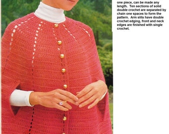 Scialle Poncho All'uncinetto Fatto A Mano - Con Frange, Mantello Avvolgente - In Filato Di Cotone, Per Donna - Foto 9