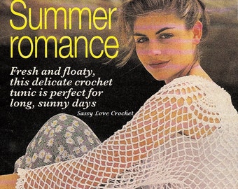 Crochet U.K. Romance Tunic Lace Cover-up PATTERN, Ladies Womens Brides Weddings, Crochet Top Pattern - PDF Download- UK Version