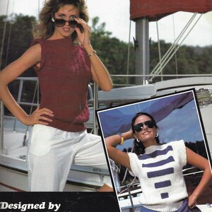 May include: Crocheted Tops in Sport Weight leaflet, featuring two women wearing sleeveless crocheted tops. The leaflet is titled "Crocheted Tops in Sport Weight" and includes the text "Leaflet 367 $2.75".
