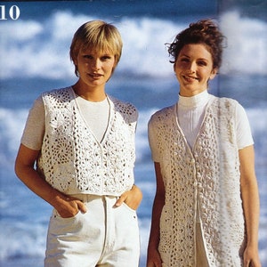 Crochet U.K. Duster Vest Pattern, Summer Cardigan Long Vest Beach  3-in-1 PATTERNS -  Digital Download- U.K. British Version