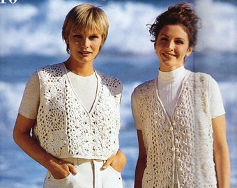 Crochet U.K. Duster Vest Pattern, Summer Cardigan Long Vest Beach  3-in-1 PATTERNS -  Digital Download- U.K. British Version