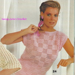 Crochet Top Pullover Pattern, Crochet Top Pattern, Womens Summer Beach Pattern-PDF Download