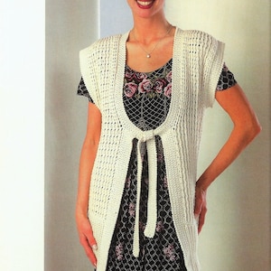 Crochet Wrap Vest Pattern Duster Style, Womens Crochet Pattern, Crochet duster pattern,  Vest Pattern -PDF pattern