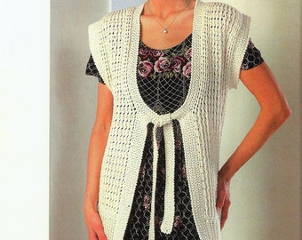 Crochet Wrap Vest Pattern Duster Style, Womens Crochet Pattern, Crochet duster pattern,  Vest Pattern -PDF pattern