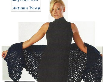 Crochet Shawl Wrap Pattern, Crochet Triangle Shawl Pattern, Fall Autumn Wrap -Digital Download