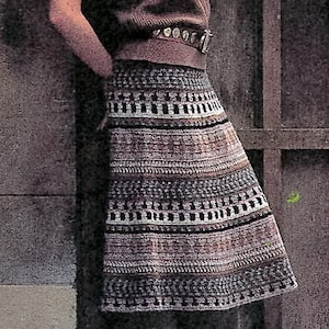 Crochet  Boho Chic Hippie Skirt Tribal Pattern,  Digital Download U.S.Version