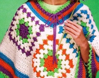 Crochet Teens Girls  Poncho Pattern - PDF Download-One size fits mosts