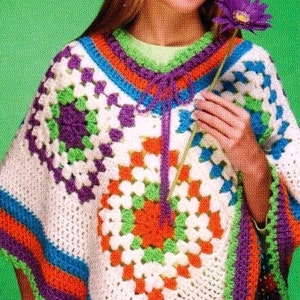 Crochet Teens Girls  Poncho Pattern - PDF Download-One size fits mosts