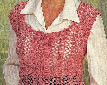 Crochet Vest Top sweater Pattern - Women Crochet Pattern - PDF Download